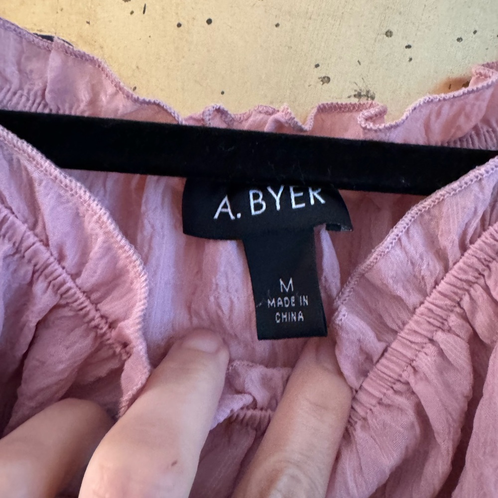 A. Byer Pink Ruffled Kids Romper - Picture 2 of 4